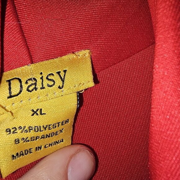 Red Jumpsuit Pants Set By DAISY Vintage Retro Sexy Club Stretchy Glam - Picture 4 of 12